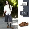 Mocassins de uso duplo com palmilha de pele de carneiro de primeira camada para mulheres, novo modelo outono 2026, sapatos de couro genuíno de alta qualidade que não cansam os pés