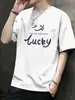 Camiseta de Manga Corta Simple Ins Moda Masculina Marca de Moda Verano Holgada Media Manga 2024 Nuevo Popular en Internet Estampado Top