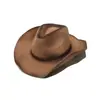 Chapéu de Palha de Verão 2025 Chapéu de Sol Enrolado para Praia Chapéu de Sol Marítimo Chapéu de Cowboy Ocidental Cor Gradiente Chapéu Jazz Masculino