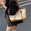 Bolsa Feminina Grande Capacidade Estilo Simples Popular Nova Tendência 2025 Bolsa de Ombro Casual para Aula e Trabalho Bolsa Tote