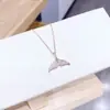 Collar de Acero de Titanio con Colgante de Cola de Pez y Delfín para Mujer, Moderno, Celebridad de Internet, Elegante, Sencillo, Elegante, Microincrustado con Circonita, Cadena para Clavícula, Collar para Mujer, Joyería