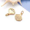 Acessórios para joias DIY, pingente de estrela-do-mar transfronteiriço, banhado a cobre com ouro real 18k, cravejado com zircônia, versátil para colares e pulseiras