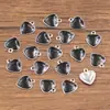 10 Cores 8x9mm Aço Inoxidável Esmalte Pingente Gota de Óleo Borda de Dente Coração Pequeno Pingente DIY Acessórios para Joias