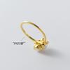 Anillo Aerqi S925 Plata de Ley Flor con Forma de Diamante Incrustado de Perla Sintética, Joyería Elegante Estilo Ins de Lujo Ligero R01426