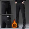 Jeans negros y grises de alta gama para hombre, nuevos para otoño e invierno 2026, corte slim fit recto elástico, pantalones casuales de negocios
