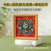 Moldura de Foto para Pintura com Pérolas DIY Song Jin Ornamento Decorativo de Mesa Moldura de Foto Quadrada com Vazado de Madeira Estilo Chinês