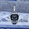 Nuevo Colgante de Plata de Ley S925 Calavera Simple Moderno Personalidad Versátil Colgante Hip-hop hiphop Estilo Europeo y Americano Red