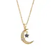 Collar para Mujer Nuevo Estrella Azul Luna Nicho Zirconia Collar Diseño Estilo Japonés y Coreano Cadena de Clavícula Accesorios