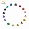 3x3 ~ 15x 15mm 5A forma de corazón de durazno circonita de color colección fábrica de gemas de Wuzhou anillo al por mayor superficie piedra desnuda