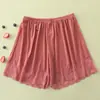 S030 Shorts de Seguridad para Mujer con Encaje Suave Absorbentes del Sudor Anti-Exposición de Seda de Hielo Delgados y Frescos Leggings con Sensación de Hielo