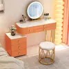 Tocador de Madera Maciza Dormitorio Moderno Simple Tocador de Pizarra Gabinete de Almacenamiento Espejo de Maquillaje Integrado Belleza y Elegante