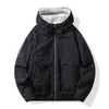 Chaqueta de algodón reversible para hombre, forro polar de invierno, cálida, nueva tendencia 2026 ropa de trabajo, cortavientos, engrosada, abrigo con capucha para hombre