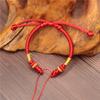 Pulseira de corda vermelha estilo étnico corda trançada feita à mão produtos semiacabados miçangas DIY pingentes acessórios ouro e prata duro corda de mão para casal