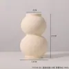 Jarrón Cerámico de Rayas Verticales Sencillo Estilo ins Adorno para Arreglo Floral de Sala de Estar Escritorio Nórdico de Lujo Ligero Jarrón Decorativo para Flores Secas