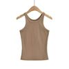 YPFF Tendência Feminina Cor Sólida Básico Gola Redonda Colete Verão Spice Girl Roupa Externa Roupa Íntima Slim-fit Regular Top