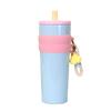 Termo de Acero Inoxidable con Revestimiento Interior de Cerámica, Taza de Termo Portátil Grande para Exteriores y Coche, Taza de Termo para Agua de Aspecto Elegante con Popote