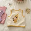 Colete Aconchegante de Pelúcia Gato para Crianças Acariciar Desenho Animado Meninos e Meninas Bebês 26 Outono/Inverno Colete Quente Camada Interna Essencial para Uniforme Escolar Tendência