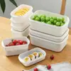 Caja conservadora de frescura para refrigerador de cocina con escala, caja para ingredientes, grado alimenticio, caja para almuerzo para frutas y verduras, caja refrigerada para almacenamiento de carne, lonchera