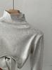 Omalai Camiseta de Manga Larga Fina de Terciopelo Ajustada con Cuello Alto para Mujer Capa Base Invierno 5196