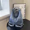 Bolso de Hombro Bordado en Mezclilla Estilo 2026, Bolso Tote Retro de Gran Capacidad para el Trabajo, Bolso de Mano Cruzado de Moda y Personalizado