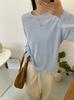 Nova Camiseta de Manga Longa Estilo Coreano Preguiçoso com Botão de Concha de Algodão Floco de Neve para Mulheres Versátil Camisa Protetora Solar Cover-Up para Mulheres