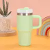 Taza de Coche Portátil de 14 oz con Asa, Taza de Hielo para Coche de Acero Inoxidable 304, Taza Infantil con Popote, Aislada al Vacío