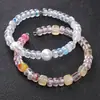 7x 4mm Acrílico Resaltado Transparente Dos Tonos Plano Ábaco Cuenta Espaciador Accesorios Hecho a Mano DIY Cadena Colgante Material para Pulsera