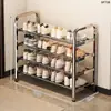 Sapateira de Aço Inoxidável, Espessada, Design Simples de Múltiplas Camadas para Uso Doméstico, Dormitório Estudantil, Entrada de Casa Alugada, Estante de Armazenamento de Sapateira para Liquidação