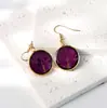 Pendientes de Acero Inoxidable con Hojas de Arce de Planta Real de Estilo Nuevo de Verano Transfronterizos Pendientes de Flor Eterna Resina de Colores Flor Real Colgantes Pequeños