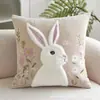 Fundas de Almohada de Pascua Serie Simple Popular de Temu con Estampados de Conejitos Lindos Fundas para Cojines de Sofá Decoración Festiva