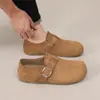 Nuevos zapatos de moda retro para hombre estilo Birkenstock 2026 con hebilla cuadrada, ligeros, versátiles, sin cordones, mocasines casuales