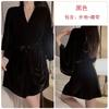 Guiruo Sexy Collar Cor Sólida Veludo Dividido Deslize Camisola Vestido Simples Confortável Senhoras Terno de Casa 2821