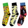 Calcetines deportivos de moda personalizados de talla grande para hombre, absorbentes del sudor, para otoño e invierno, de tubo medio para mujer, envío gratuito.