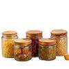 Tapa de Bambú Tarro Sellado de Vidrio Transparente Alto Borosilicato Tarro de Té Almacenamiento Tarro para Granos Tarro para Cáscara de Mandarina A Prueba de Fugas Almacenamiento de Cocina