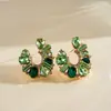 Brincos Geométricos Europeus e Americanos Exquisitos em Forma de Gota d'Água com Cravação de Diamantes, Brincos de Luxo Leve High-End Transfronteiriços, Acessórios de Orelha Personalizados de Nicho
