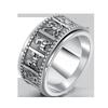 Personalidad dominante plata esterlina doce Zodiaco anillo giratorio para hombre moderno retro plata s925 anillo de rueda no se desvanece