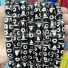 Cuentas de Ágata de Xizang en Blanco y Negro Ojos de Ocho Cuentas de Barril de Xizang Cuentas de Tambor Bodhi Estrella Luna Cuentas para Cintura Accesorios diy