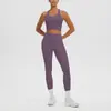 Top sin mangas Racerback de Alta Elasticidad Transpirable Agradable para la Piel Antishock para Yoga Deporte Correr Fitness Pantalones Largos de Cintura Alta Conjunto de Yoga
