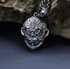 Pingente de colar de prata de lei S925 Wukong cravejado com zircônia Pingente do Rei Macaco colar do Buda Lutador atacado