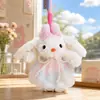 Lindo Llavero de Conejo de Orejas Largas con Vestido de Princesa de Peluche Figura de Muñeca de Dibujos Animados Cosplay Colgante para Bolso de Pareja Pequeño Regalo