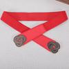 Sello de Cintura Chaqueta de Plumón de Mujer Abrigo Cinturón de Vestido Hebilla de Nudo Chino Vintage Sello de Cintura Holgado Mujer