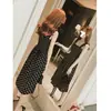 Vestido lencero rojo de lunares a media pierna y un solo hombro para mujer, camisola de verano de hada adelgazante