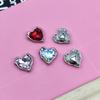 Accesorios de joyería sencillos con forma de corazón de diamantes de cristal y aleación que combinan con todo, accesorios para el cabello DIY, fundas para teléfono móvil, accesorios para zapatos con agujeros