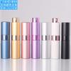 Botella de perfume giratoria de 8 ml, botella de perfume portátil, revestimiento de vidrio, tubo de lápiz labial, botella de spray cosmético, botella vacía