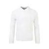 Yidao Roupas Vintage 2026 Outono Novo Camiseta Lisa de Manga Longa com Gola Henley para Homens, Camisa Básica Casual Estilo Retro Old Money