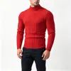 Suéter de punto con cuello alto medio para hombre, nuevo para otoño e invierno, de importación, top de punto, patrón jacquard estilo juvenil, moderno y casual, capa base cálida
