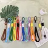 Cordón para llavero de macarrón, conveniente para llevar, se puede usar como adorno para bolsa o llavero, previene la pérdida, duradero y disponible en varios colores