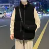 Ventas Directas de FábricaNuevo Dato Textura Retro Pana Cuello Alto Chaleco de Algodón Marca Trendy para Hombre Sin Mangas Chaleco Plus