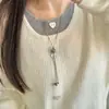 Collar de Tirar con Piedra Ojo de Tigre Dorado para Mujer 2025 Nuevo Melard Accesorios Largos Lujo Ligero Nicho Cadena de Suéter de Gama Alta