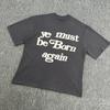 Camiseta de Manga Corta CPFM Kanye Estilo Americano Nicho High Street Reborn Estampado de Letras de Espuma Suelta para Pareja